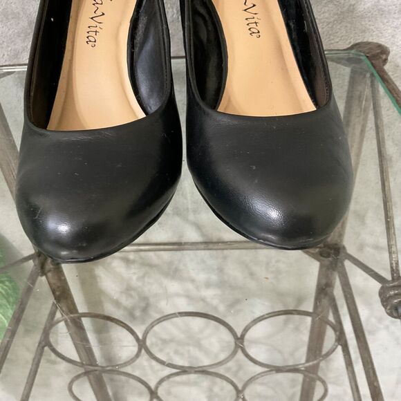 BELLA VITA Career Leather PUMPS, SIZE 6 WW wide width shoes black - Picture 4 of 11